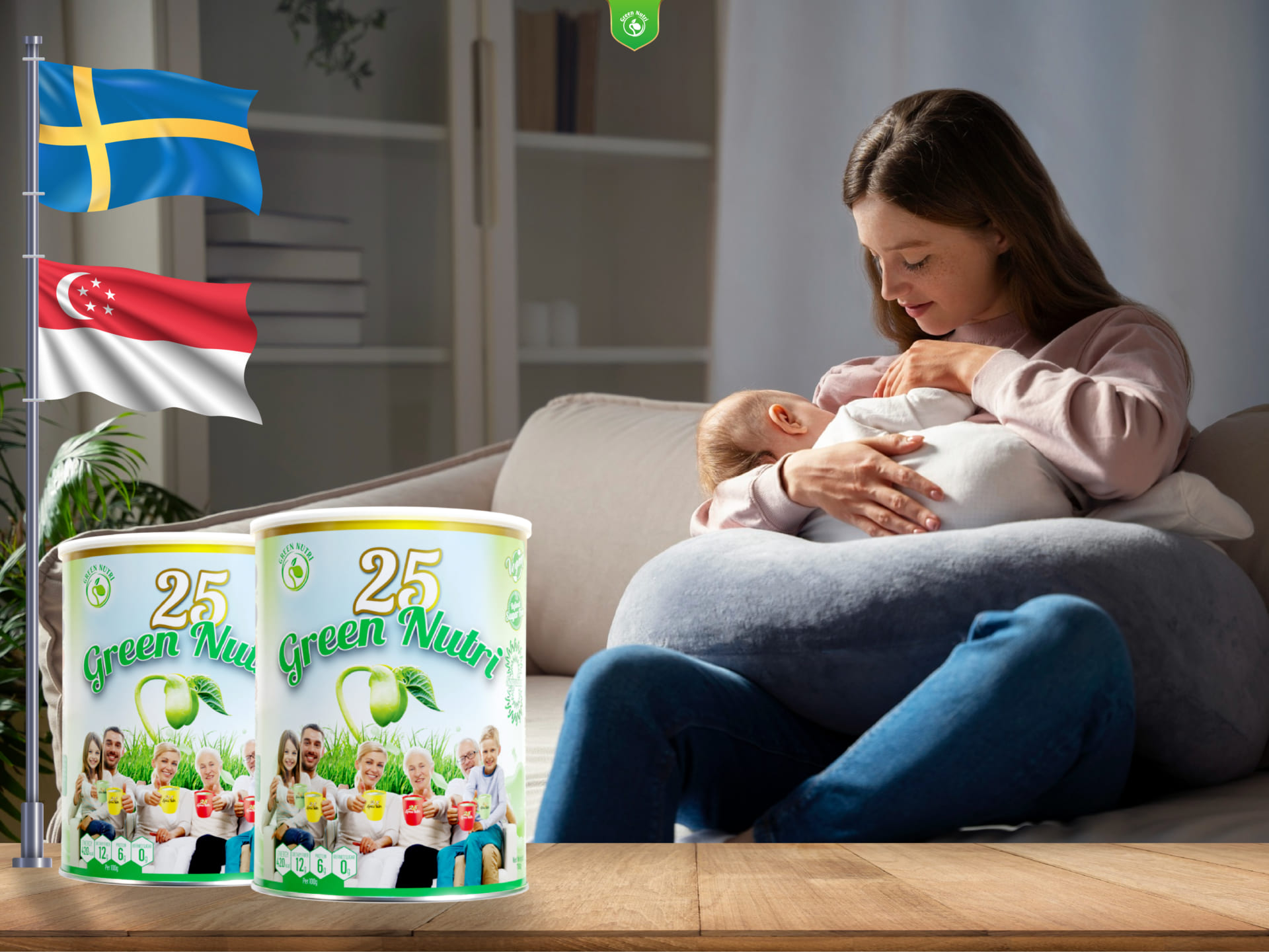 Sữa hạt ngũ cốc 25 Green Nutri lợi sữa cho mẹ tốt cho con.