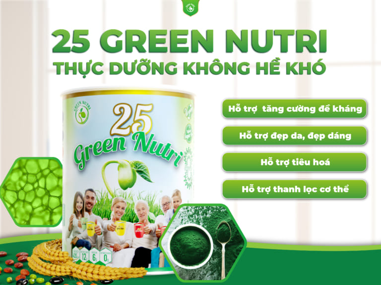 25 Green Nutri thức uống dinh dưỡng cho người thuần chay.