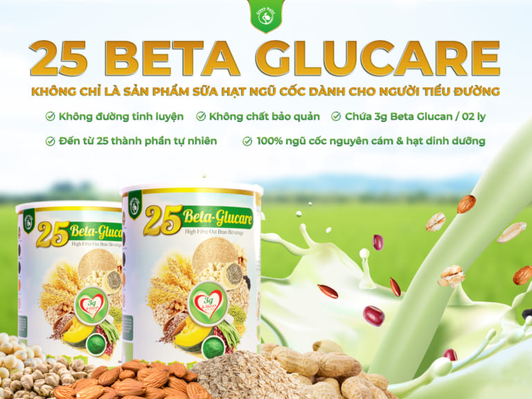 Sữa hạt ngũ cốc 25 Beta Glucare giành cho người lớn tuổi.